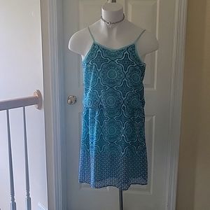 Teal Blue and Navy Midi Sun Dress 👗